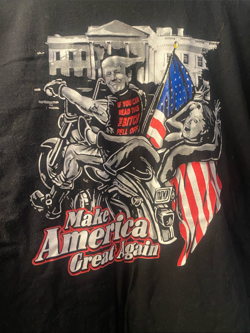 Anvil Black Make America Great Again Graphic Tee with Red, White & Blue Accents